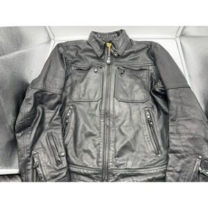 Roland Sands Design RSD S Small Leather Biker Jacket Motorcycle Zip City 2014